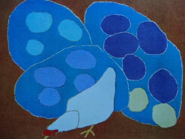 熊谷守一、あじさいと鶏、希少限定版、額装用画集、新品額装付