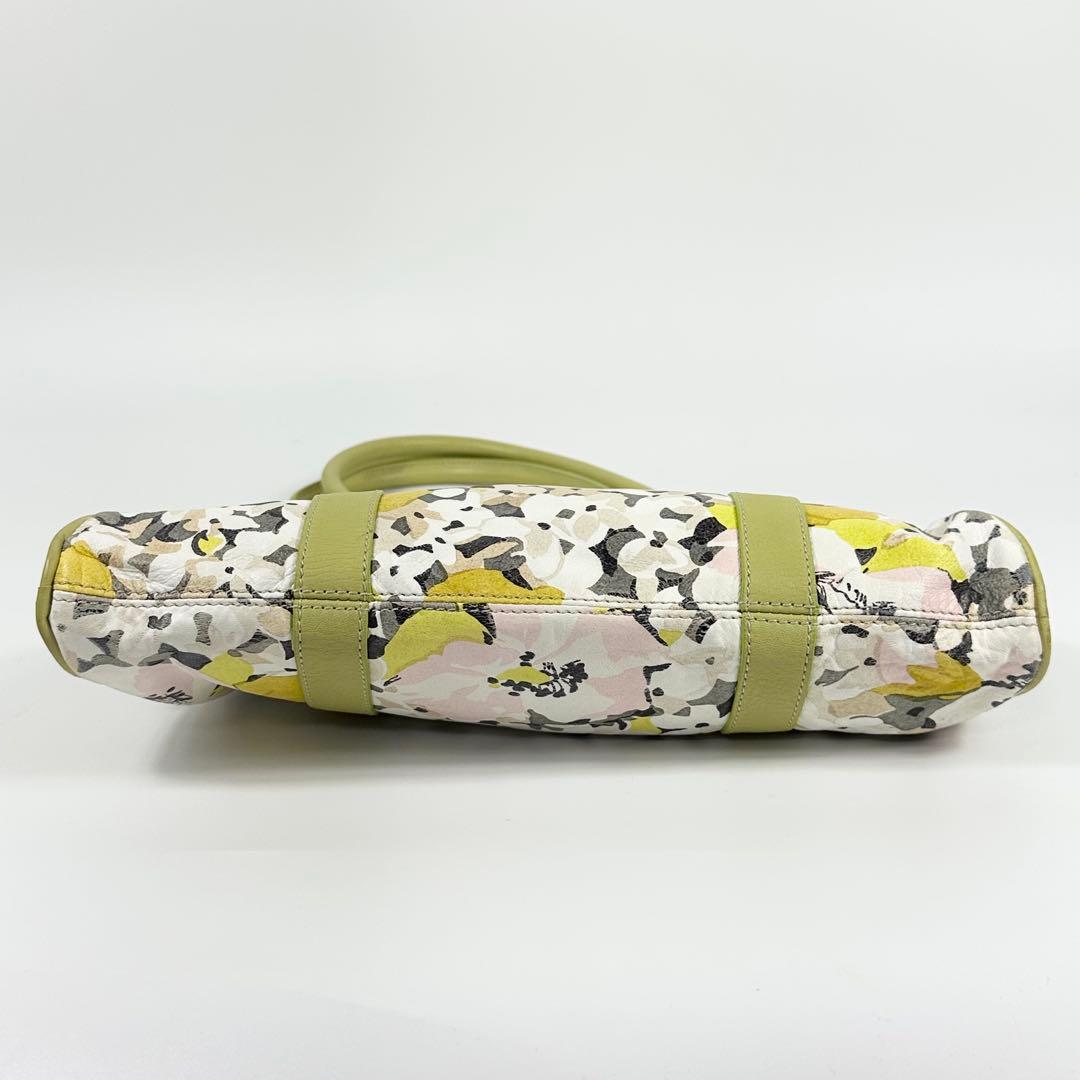 美品 JHON GALLIANO 花柄 ミニボストンバッグ ガリアーノ レザー