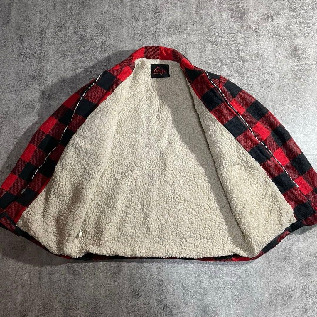 Cal-jac U.S.A. バッファローチェック 裏ボアジャケット赤黒Lサイズ