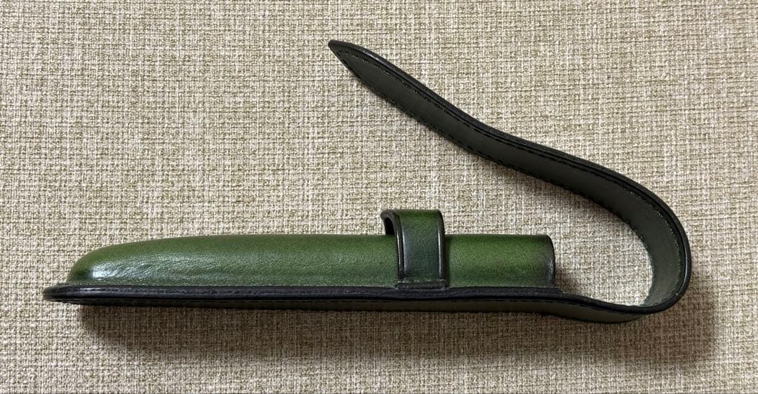 ル・ボナー 1本差し絞りペンケース グリーン