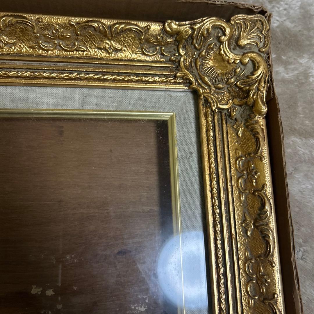 ゴールドの装飾的油彩額縁　8号