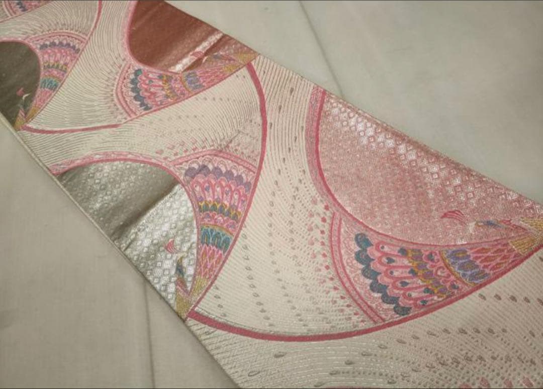 振袖 フルセット6点サイズM〜Ｌ駒刺繍　御所車花文　暈し染め　金彩正絹