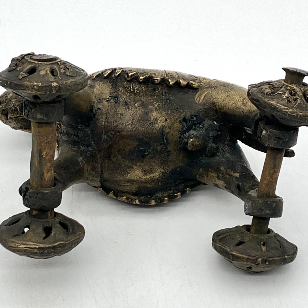 インド　寺院玩具　ヴィンテージ　馬　ウマ　動物　置物　真鍮　アンティーク