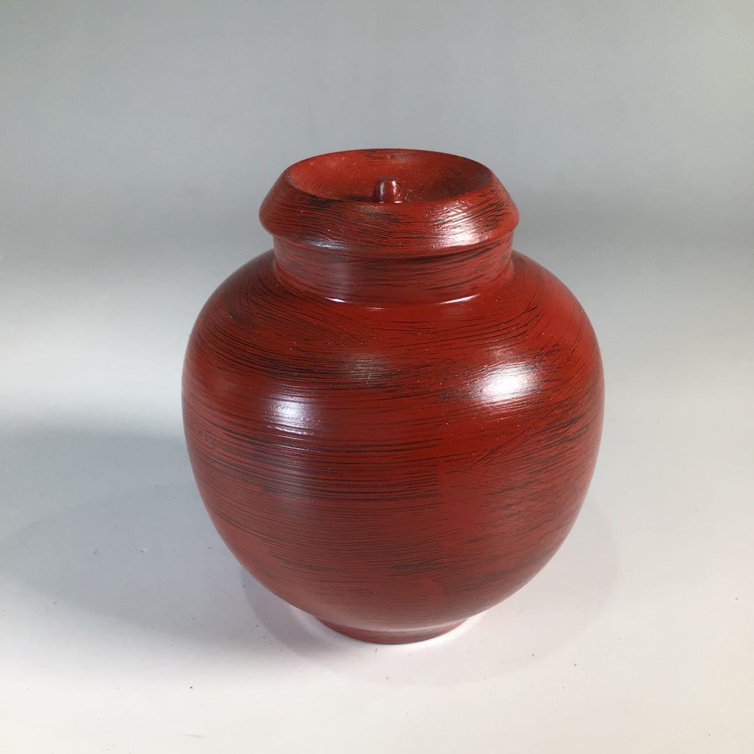 Ｎ８７６　薬壺　『夏目有彦作』『大徳寺　橘了庵書付』『根来手』　共箱　茶道具