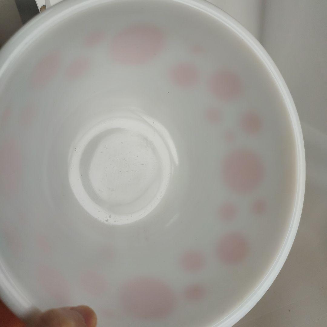 美品　Hazel Atlas ヘーゼルアトラス　ポルカドット　水玉　ボウル 4個