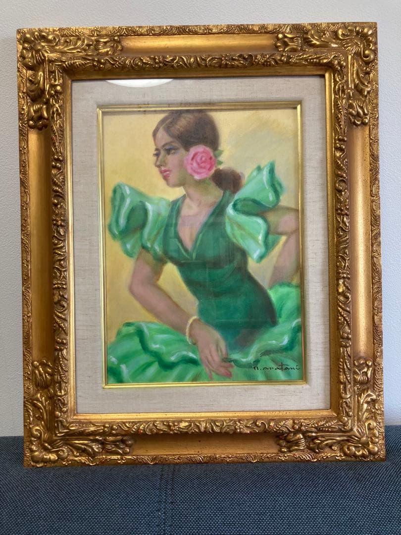 荒谷直之介　「踊子」油絵