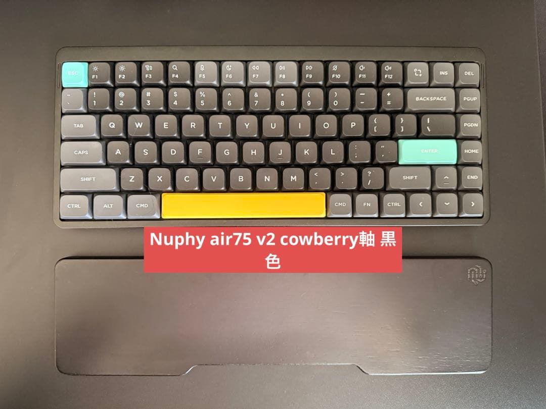 nuphy air75 v2 Cowberry軸 黒色 変えのキースイッチ付