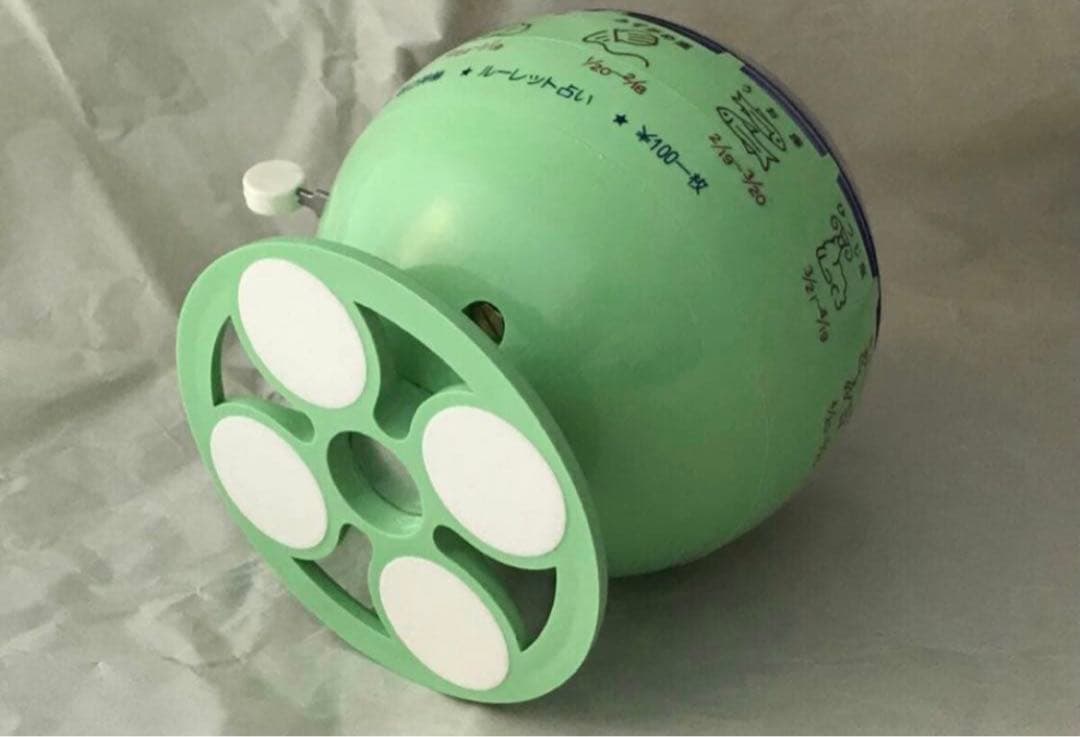 ミニチュアではなく本物です 100円 おみくじ器 黄緑色 ルーレット式