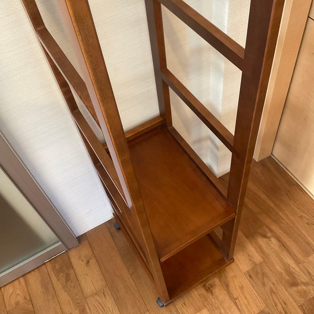 『専用品』豊岡クラフト　木製 ハンガーラック　日本製　上部トレイ・キャスター付き