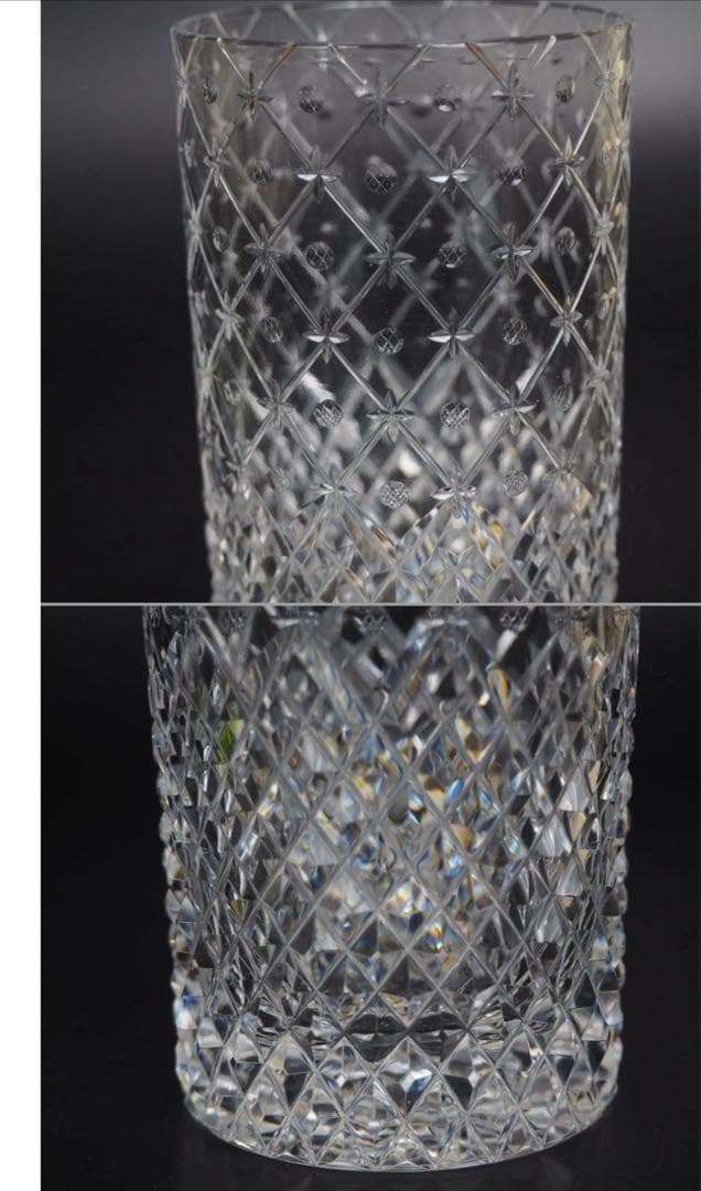 送料無料　伝統工芸士『篠崎清一』作江戸切子グラス2点　共箱　真作保証　篠崎硝子