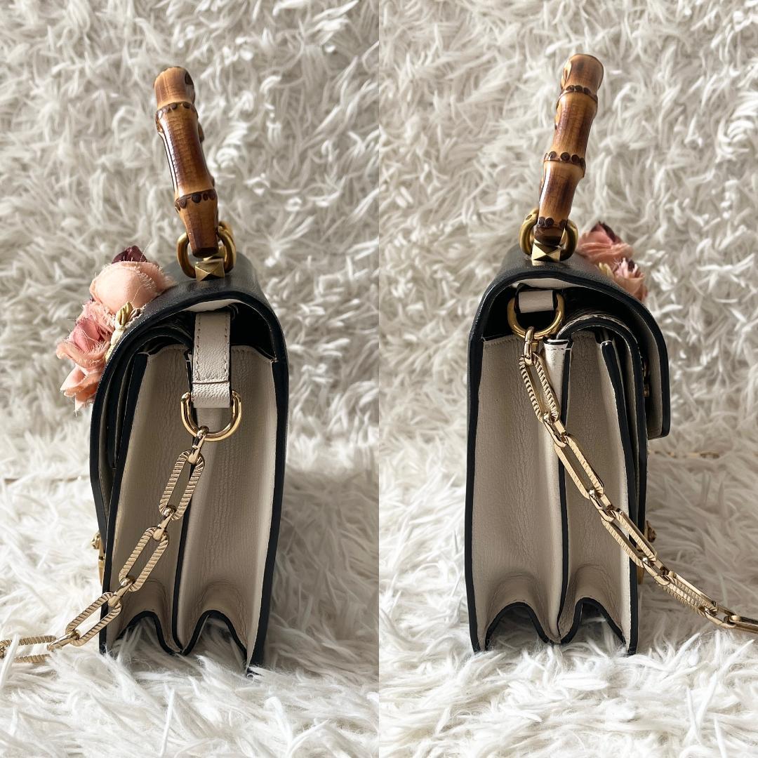 グッチ オッティリア 花刺繍 バンブー 2way ハンドバッグ パイソン