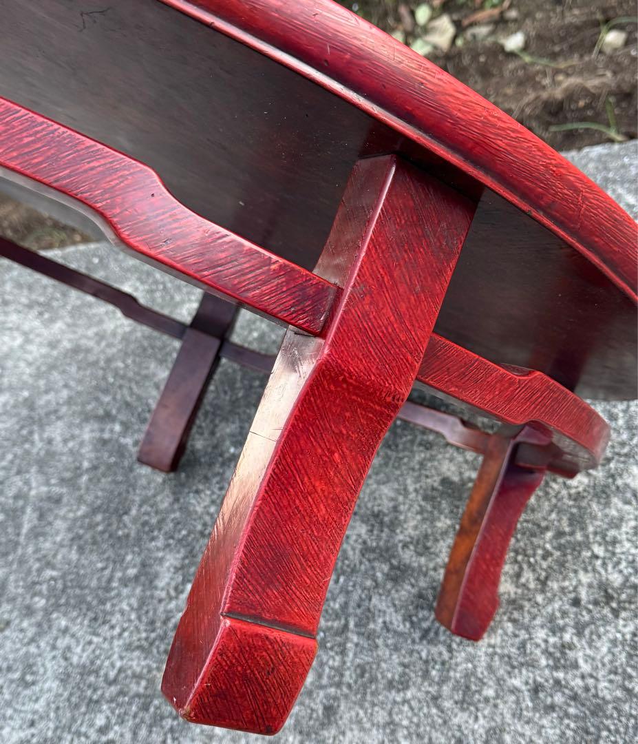 漆塗り ちゃぶ台 朱色 直径104cm 中国・李朝様式