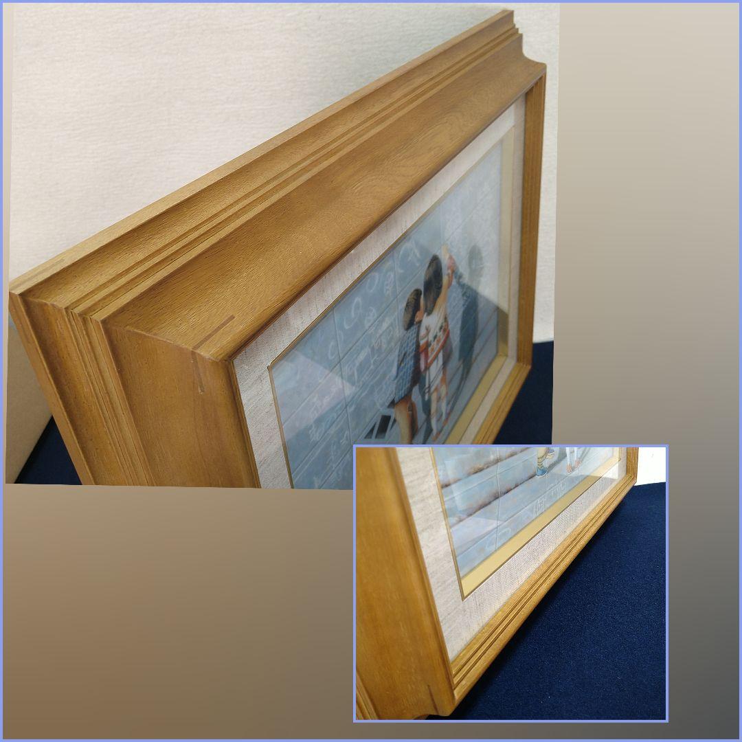 AB18 望月一雄作 陶板画【落書き】九谷焼 画歴付 未使用 美品