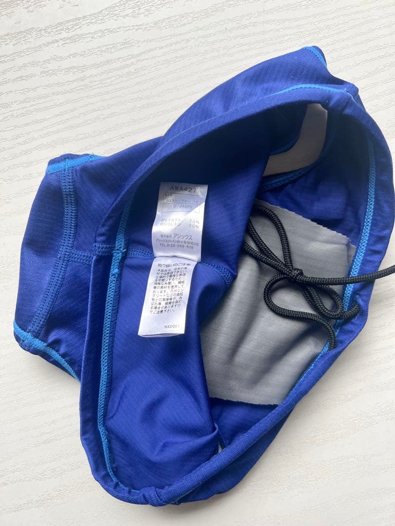 asics 競泳水着 青 Sサイズ 競パン