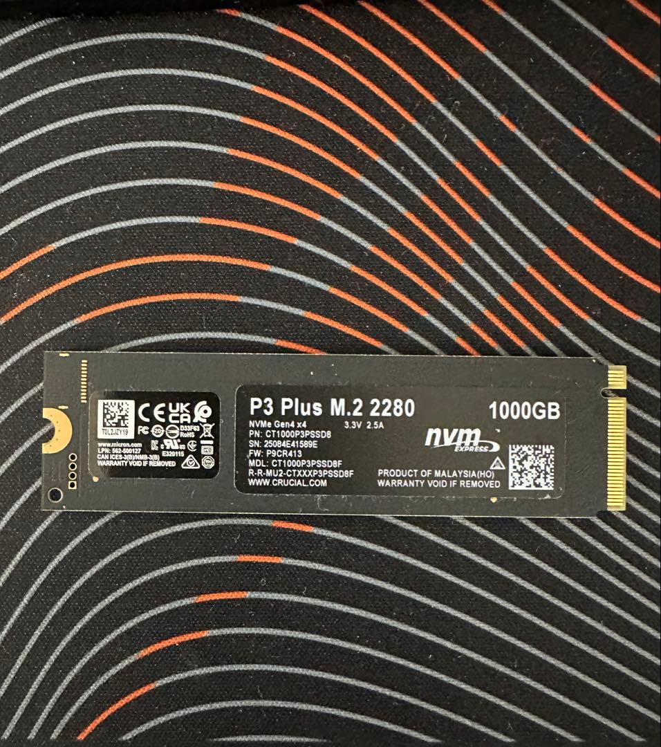 内蔵型SSD Crucial P3 Plus Gen4 1 TB NVMe SSD