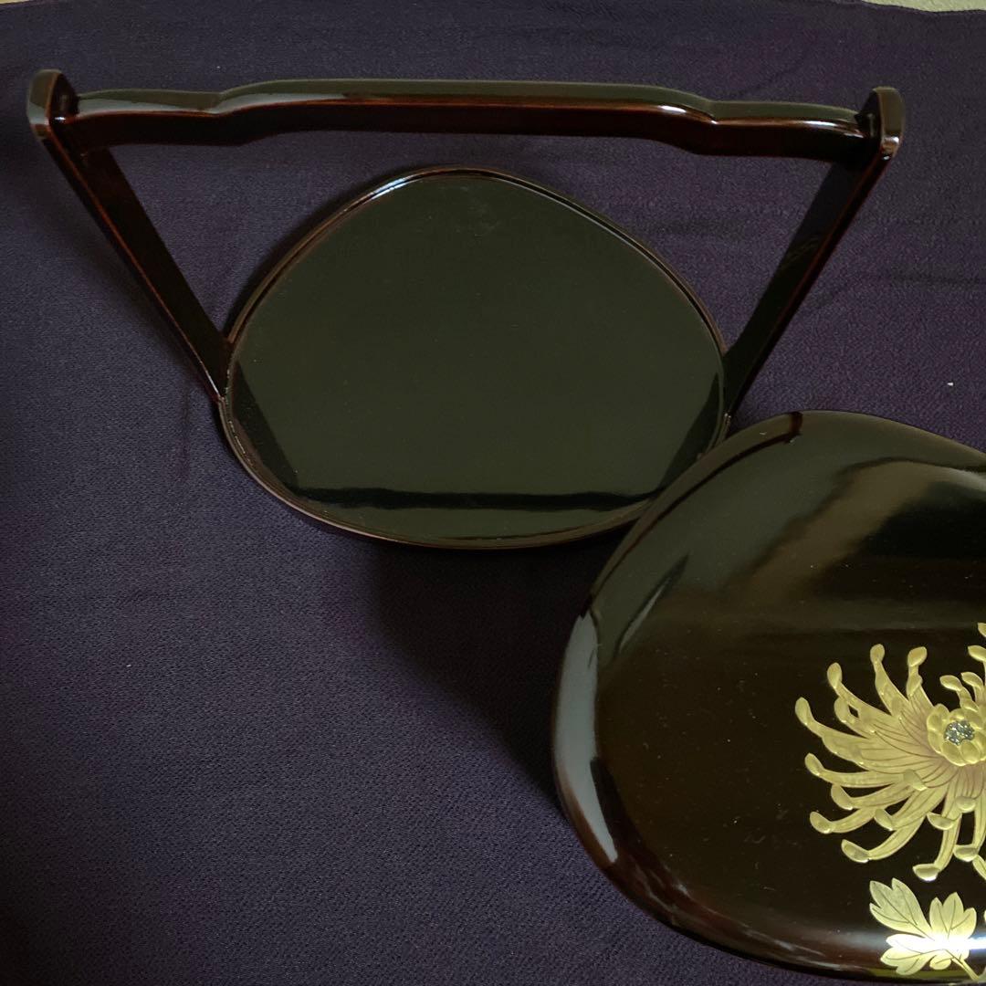 お値下げ　骨董　蛤型　金蒔絵　手提げ三段重