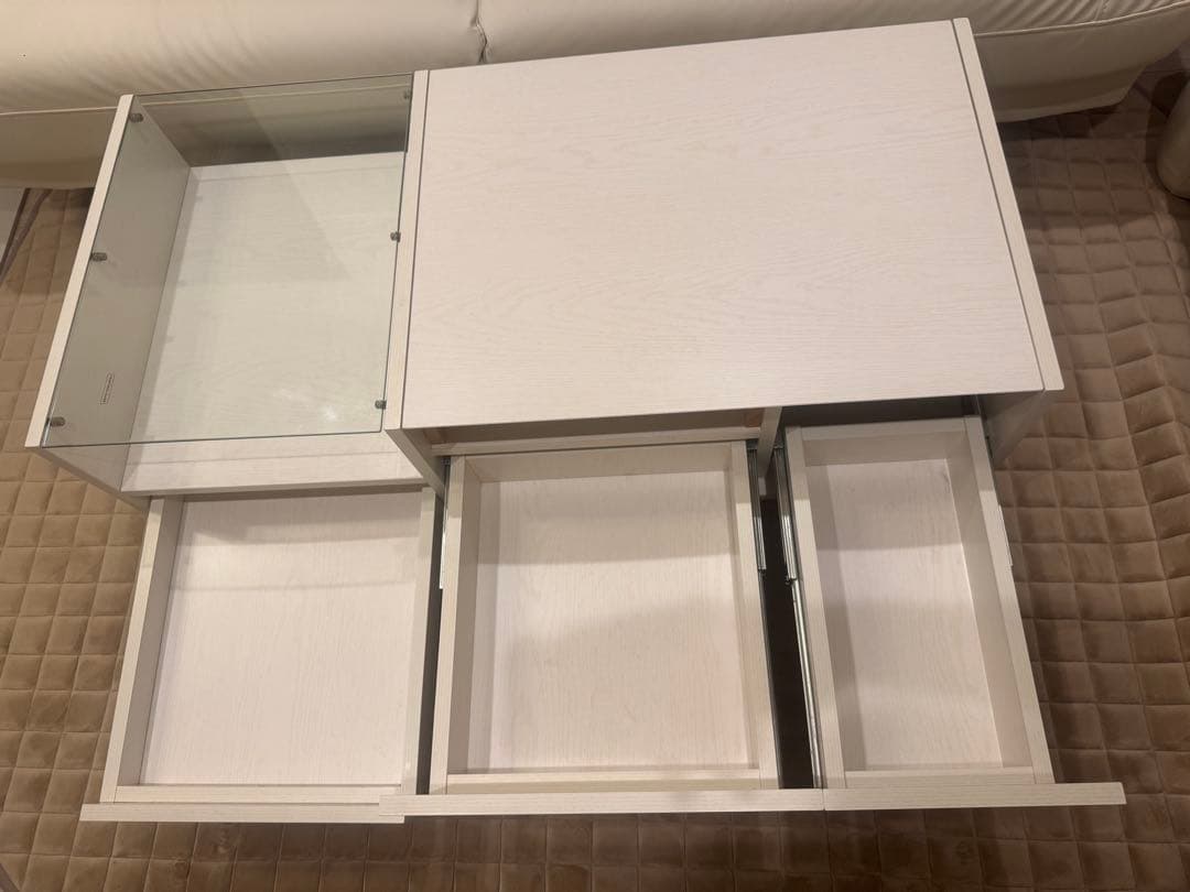 【送料込み】LOWYA 収納付き ドレッサーテーブル ローテーブル ホワイト