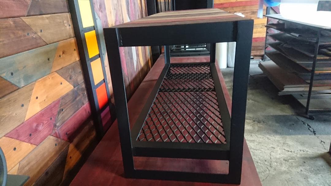 マットブラックでアイアンなベンチ＆シューズラック♪ 300×1163×400ｍｍ