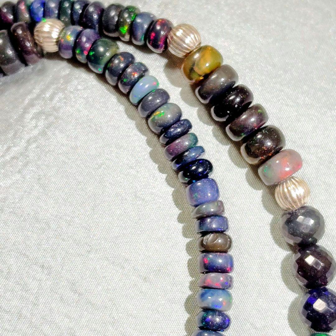 未来様 ブラックプレシャスオパール925マリア 不思議のメダイ ネックレス