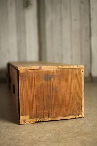 味のある横長の木製引き出し3杯　ローテーブル　飾り台　作業台　古家具　古民家