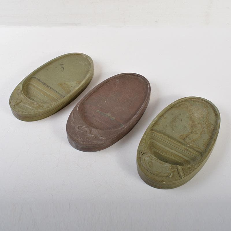 中国　書道具　端渓硯　寅・蛇・豚刻　干支　3点まとめて　C　6475