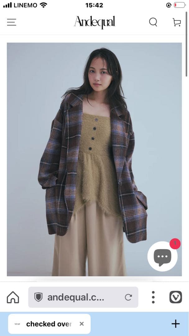 12/31まで値下げandequal checked over jacket