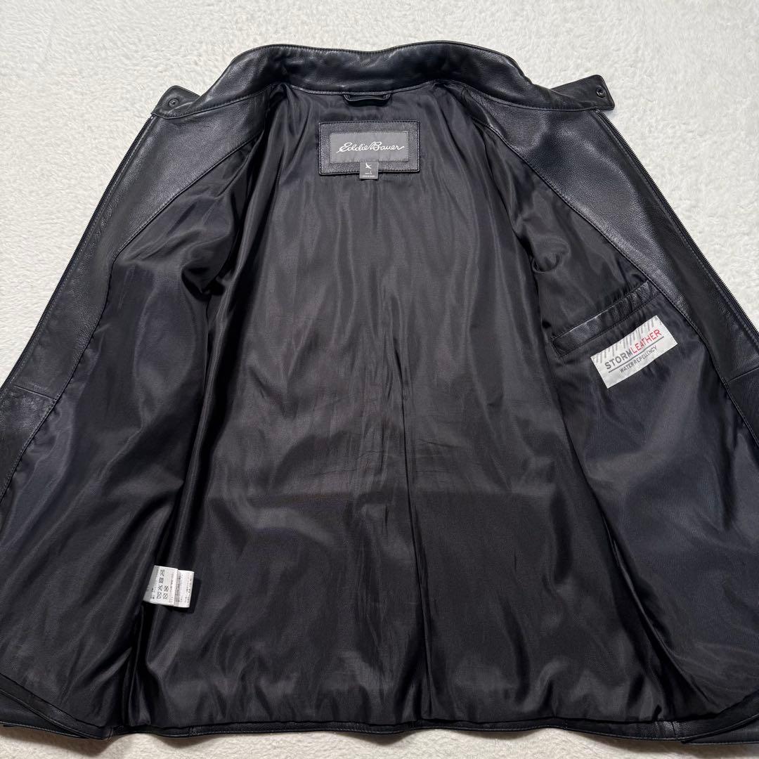 美品 XL相当 近年モデル エディバウアー レザー ライダースジャケット 羊革