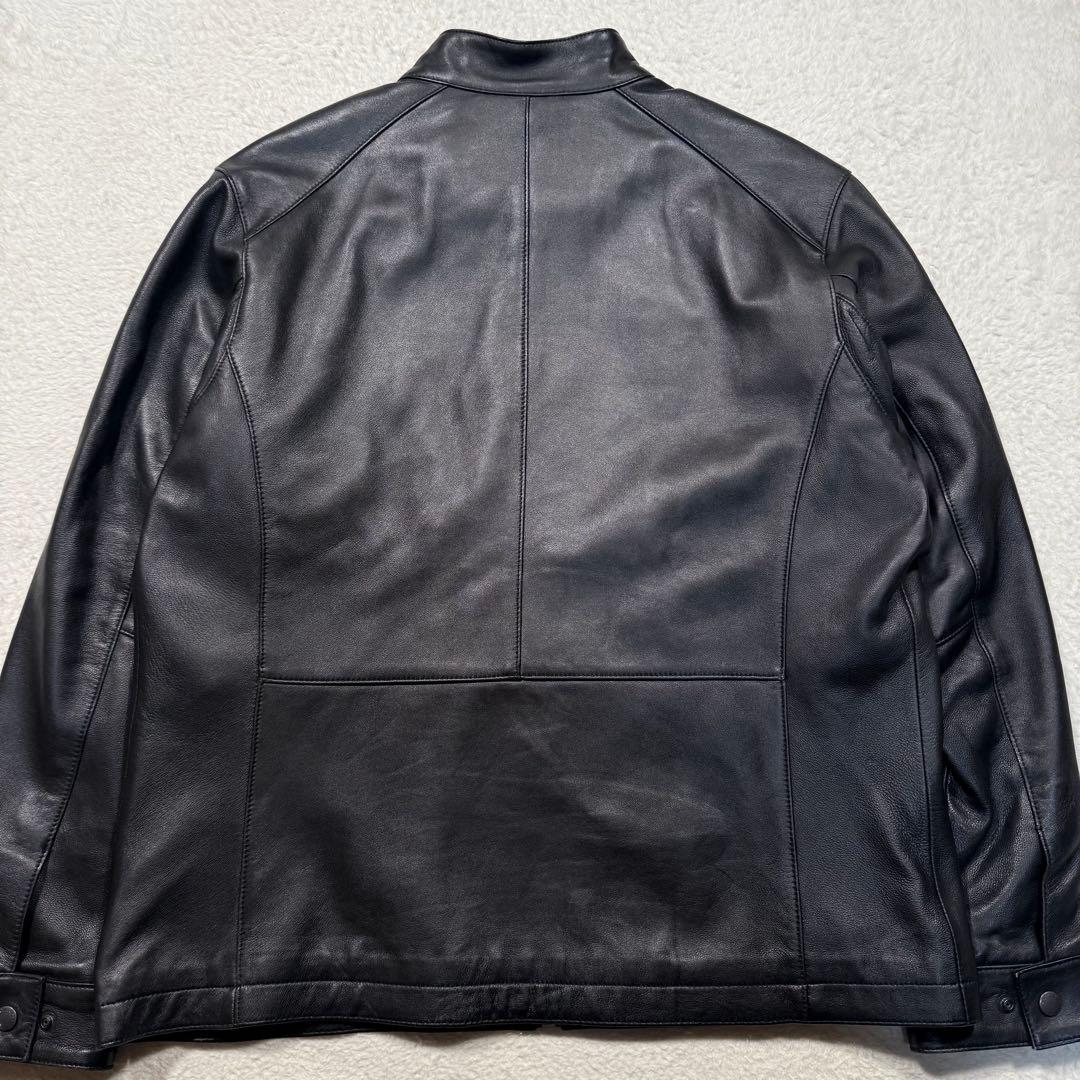 美品 XL相当 近年モデル エディバウアー レザー ライダースジャケット 羊革