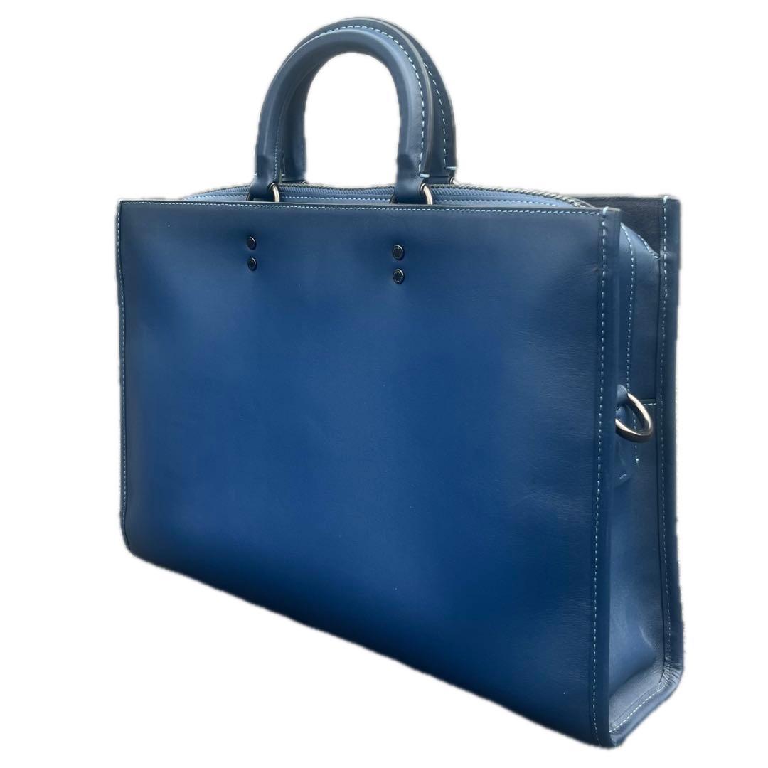 COACH バッグ ネイビー ストラップ有 グラブタンレザー 本革 ビジネス