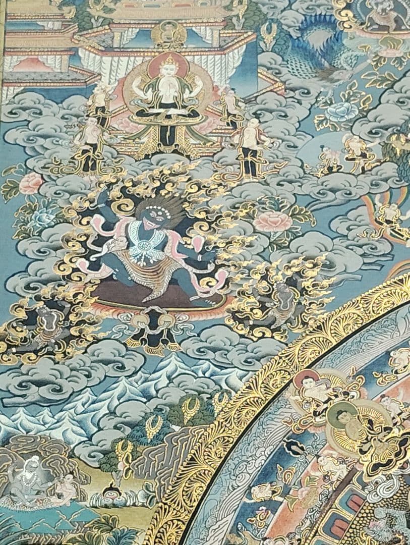 曼荼羅 特大 手描き 肉筆 絵画