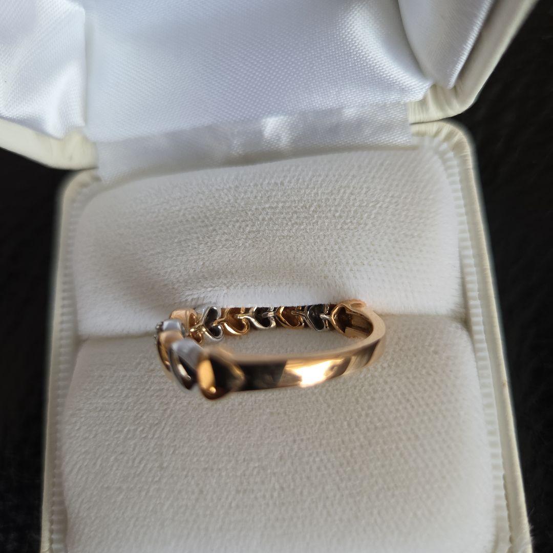 GSTV 購入 18K総量7gハート型ゴールドトーンリング