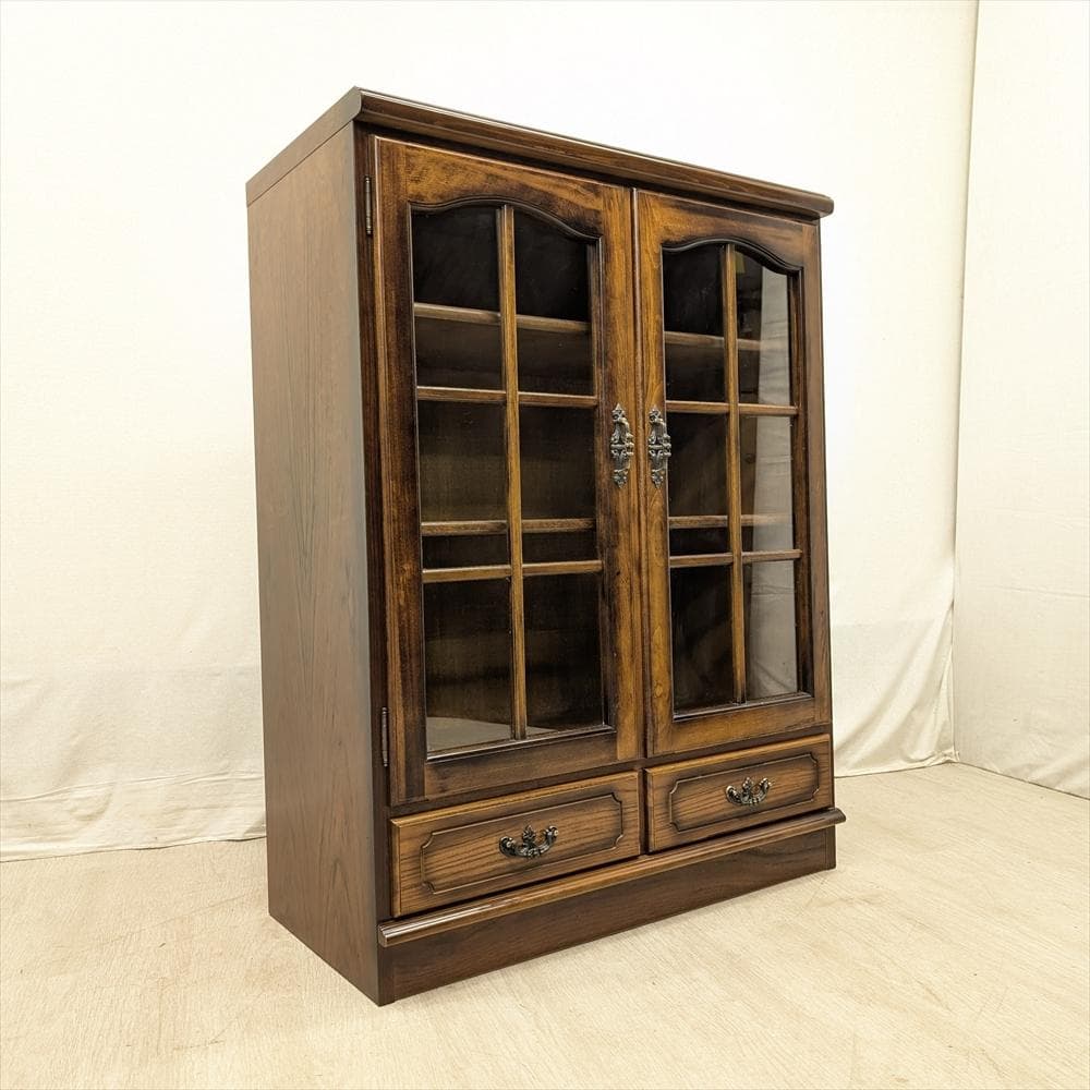 カリモク　コロニアル　サイドボード　飾り棚　キャビネット　食器棚　本棚　収納棚