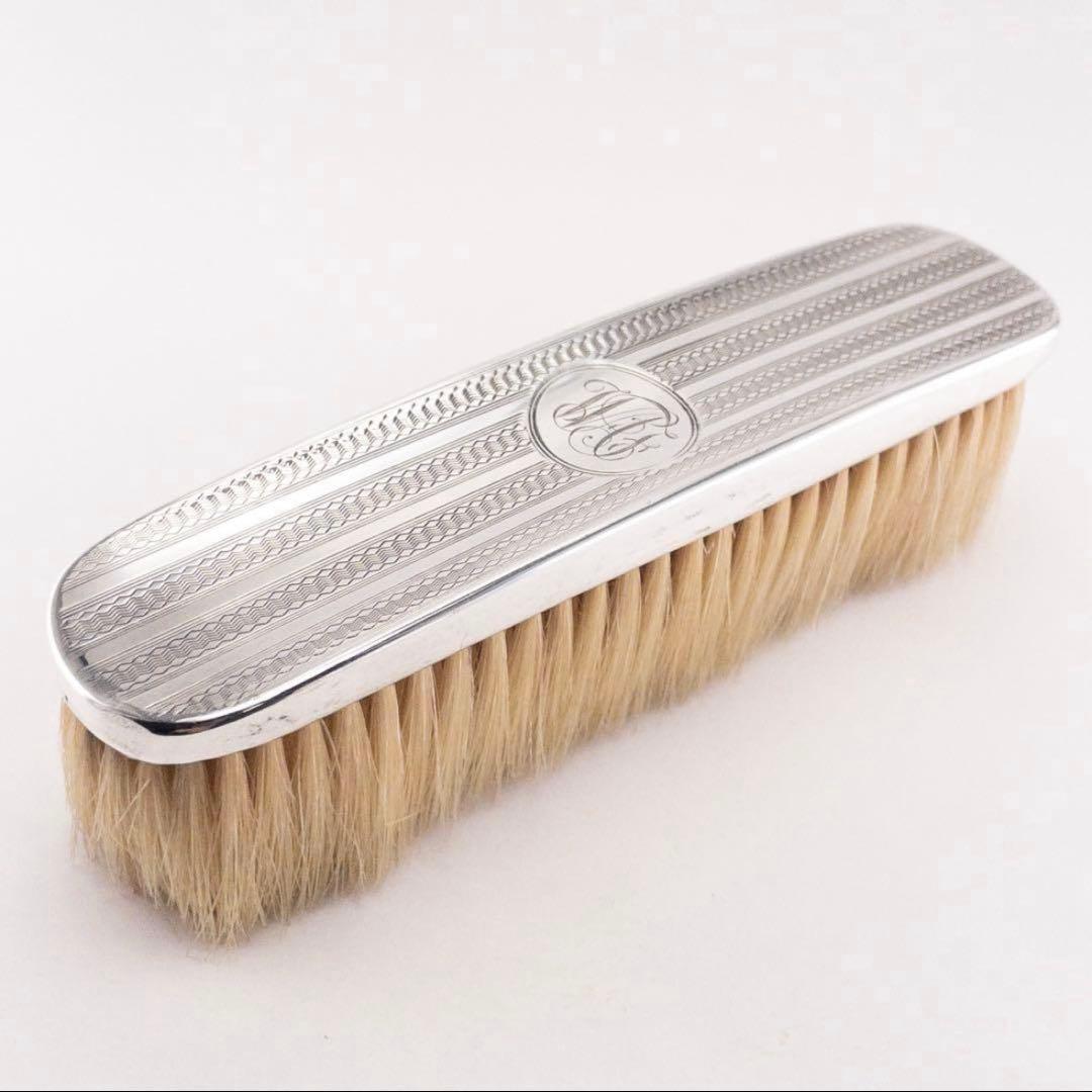 英国製 純銀ヘッド 1908 アンティーク 純銀ヘッド 洋服 ブラシ