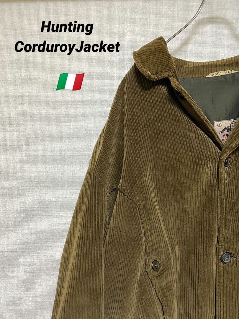 60s ヴィンテージ イタリア製 ハンティング コーデュロイ ジャケット 古着