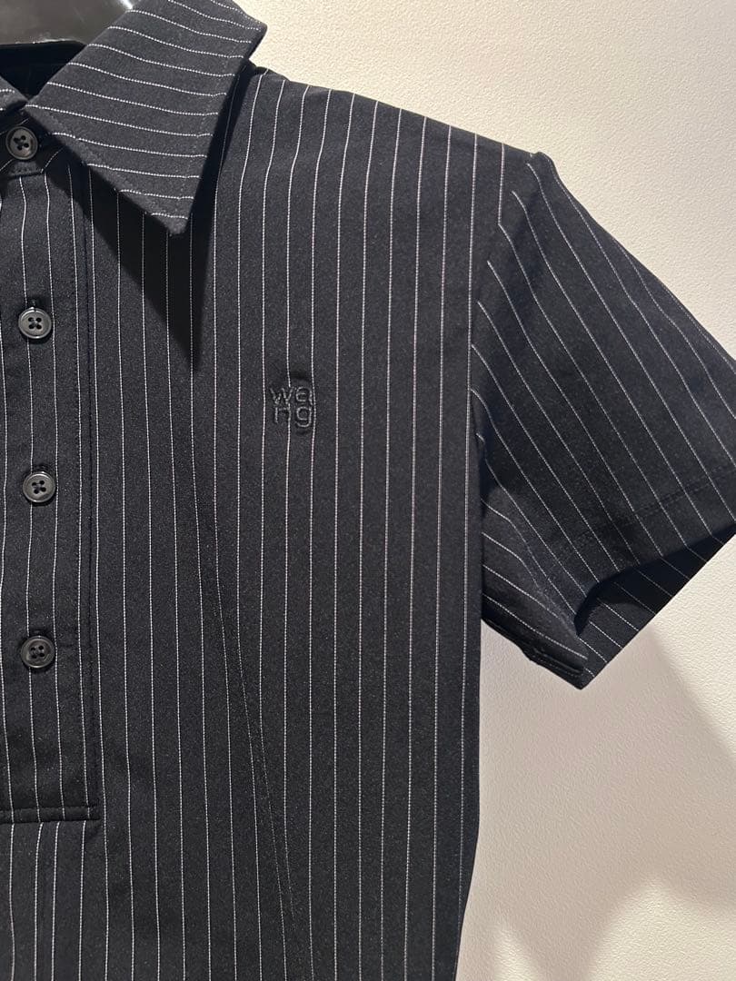 alexanderwang.t ネイビー ショート丈 ポロシャツ クロップド