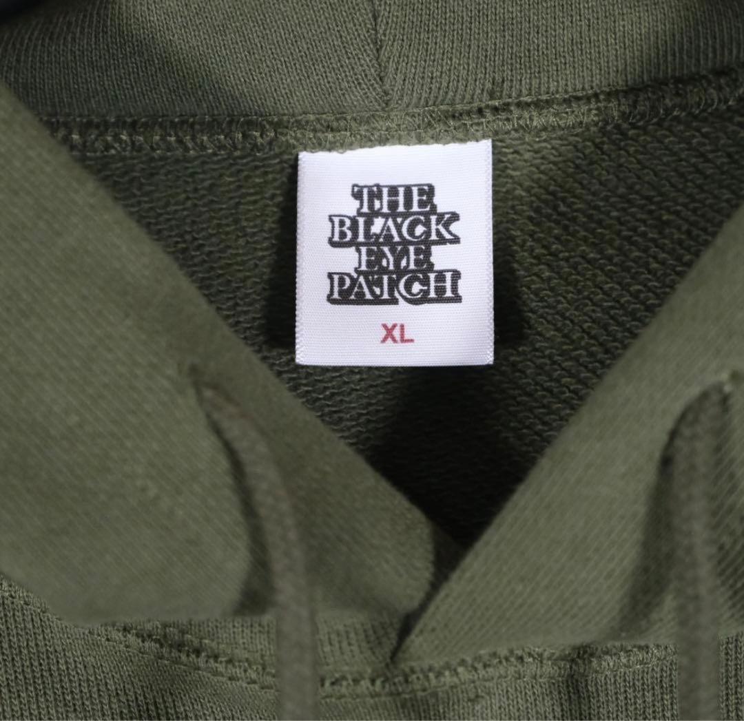 BLACK EYE PATCH 取扱注意 刺繍 パーカー  OLIVE XL