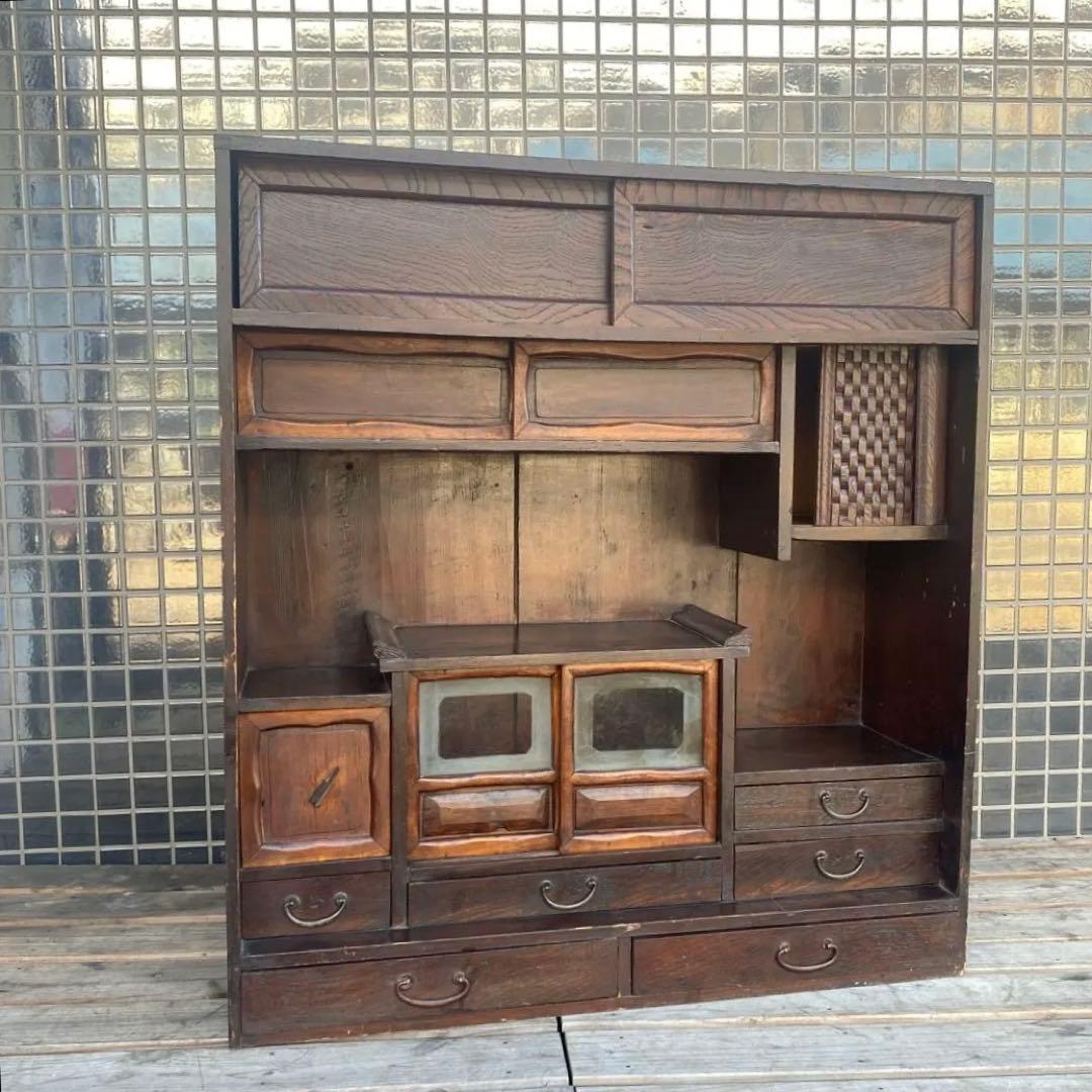 時代物 茶箪笥 水屋箪笥 骨董品 古家具 古民家 アンティーク家具 店舗什器