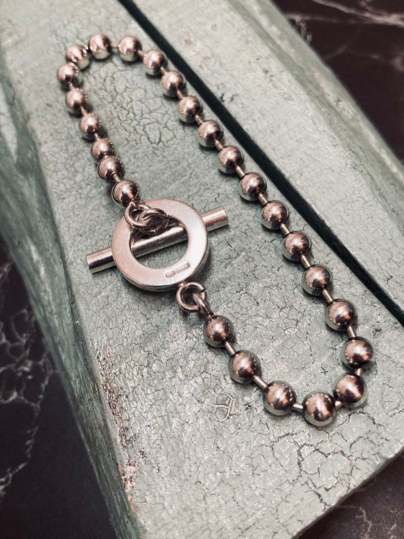 [2-B] GUCCI / 925 / 19cm トグル ボールチェーンブレス
