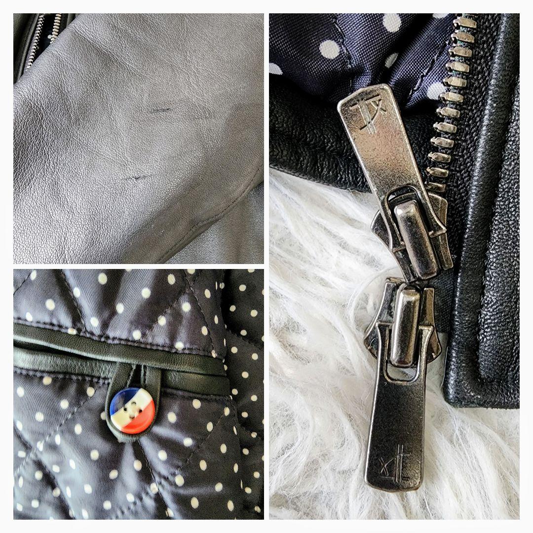 【L相当】ビームス シングル ライダース ラムレザー ジャケット ブラック系