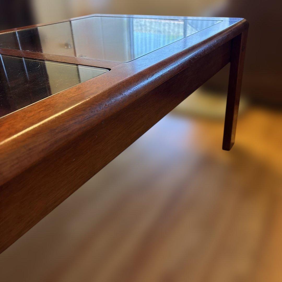 昭和レトロ！120cmローテーブル平成レトロ ガラス天板ディスプレイ コーヒー