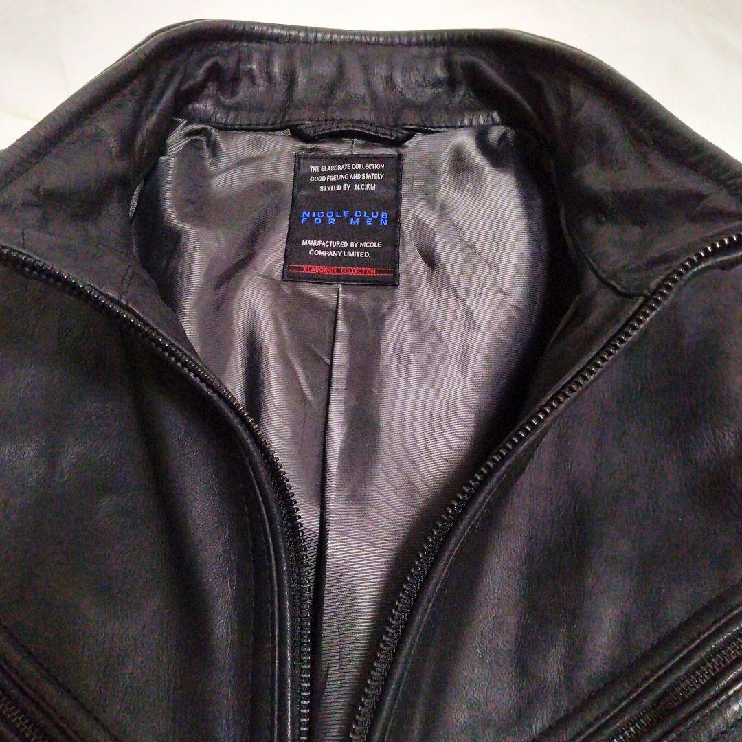 【ビックサイズ XL 本革】ニコルクラブ レザー ライダースジャケット シングル
