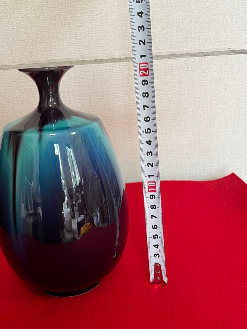 人間国宝 三代 徳田八十吉 彩釉 壺 管理T274 共箱 共布 付