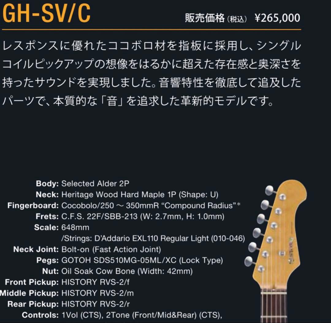 ★程度極上★送料無料★HISTORY GH-SV/C★ハードケース付★最上位機種