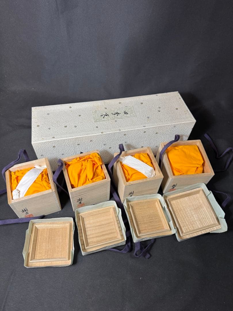 G82 送料無料　四季棗　樹芳　棗　春夏秋冬　木箱　漆芸　茶道具