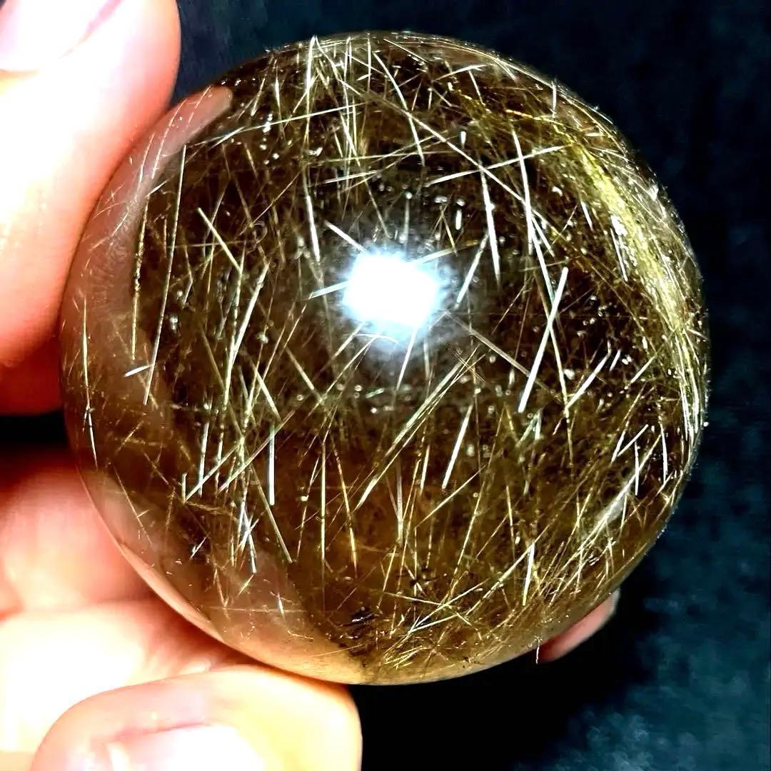 超絶綺麗✨45mm ゴールドルチルクォーツ　丸玉　スフィア　金針水晶