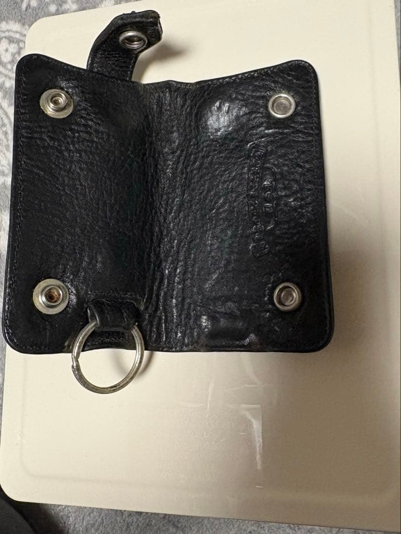 CHROME HEARTS フローラルボタン3ボタン レザーキーケース