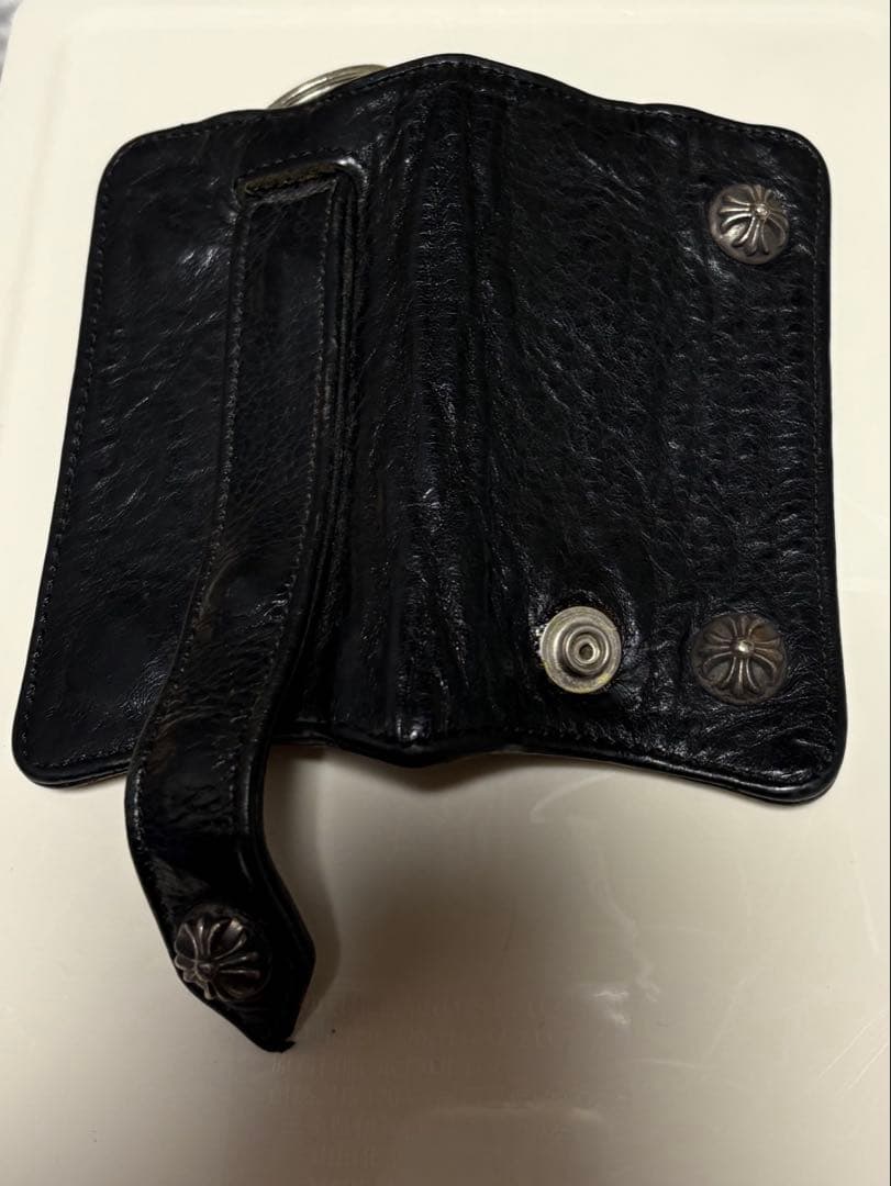 CHROME HEARTS フローラルボタン3ボタン レザーキーケース