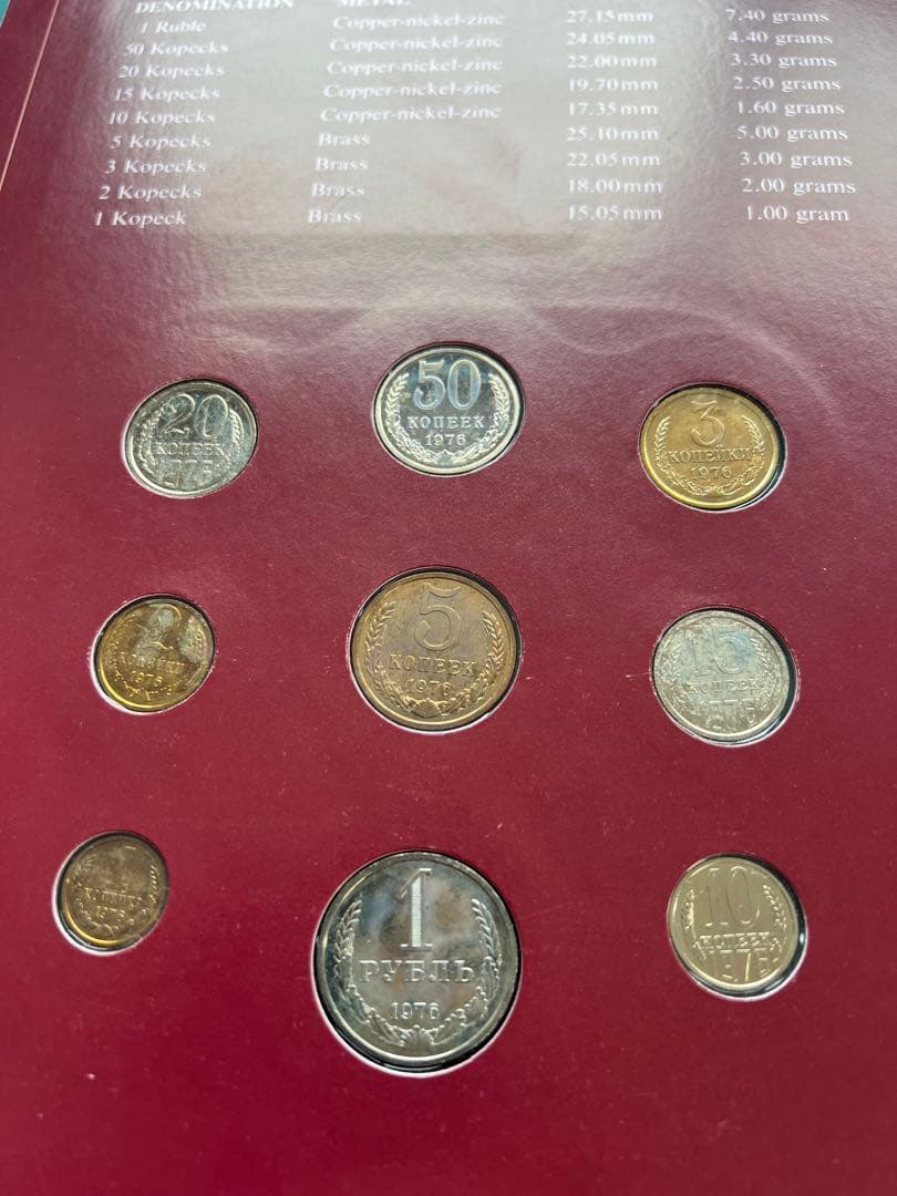 外国硬貨　ソ連　1976年　9種揃い