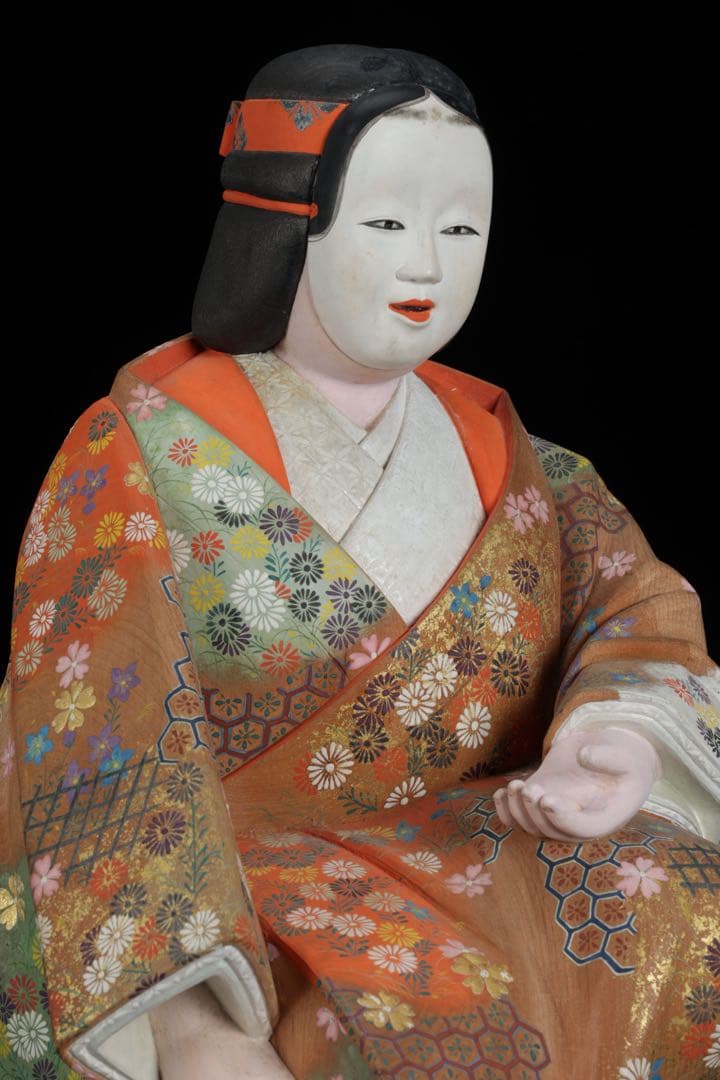 【高古作】木彫彩色 能楽 熊野 能人形 昭和十五年 共箱 二重箱 古美術 骨董品