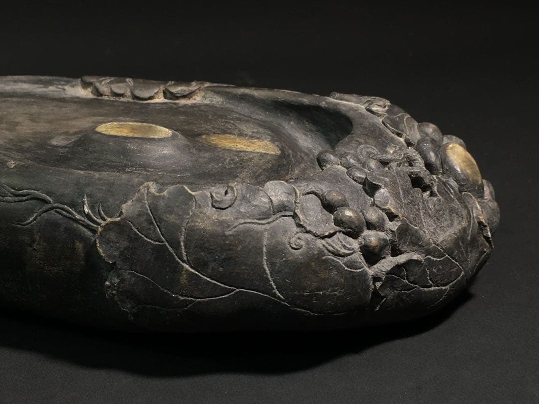 旧蔵 天然　骨董品 端硯 在銘　書道用文房具　文房珍品　アンティーク